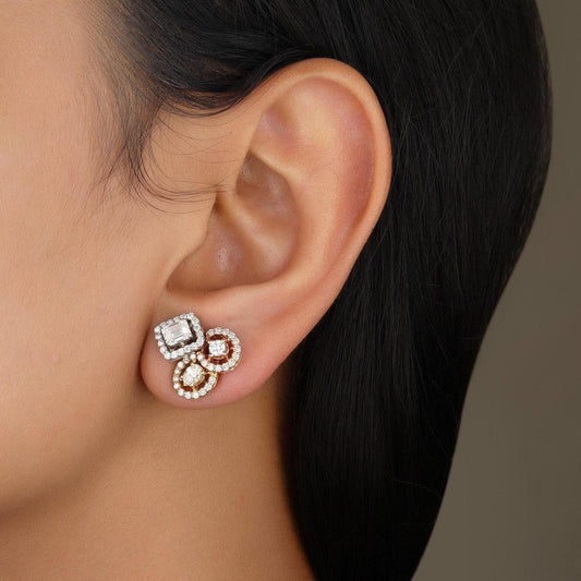 Halo Diamond Stud Earrings
