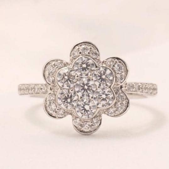Floral Diamond Statement Ring
