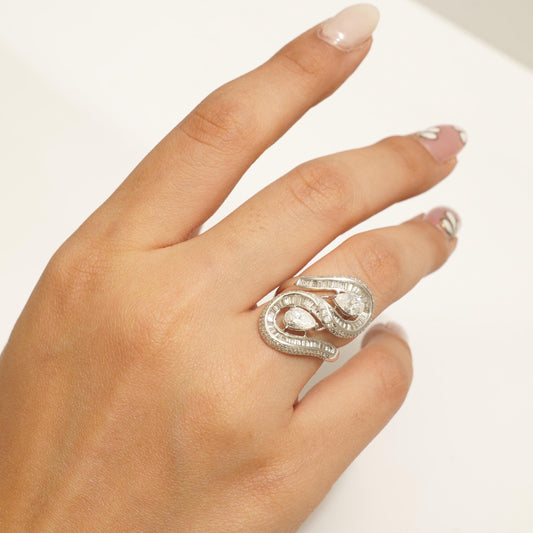 Pear Bypass Diamond Ring