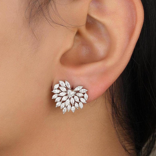 Heart Cluster Stud Earrings