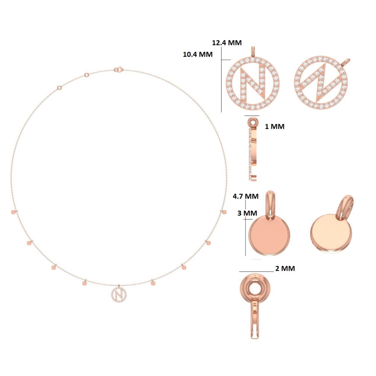 Personalized Disc Initial Necklace