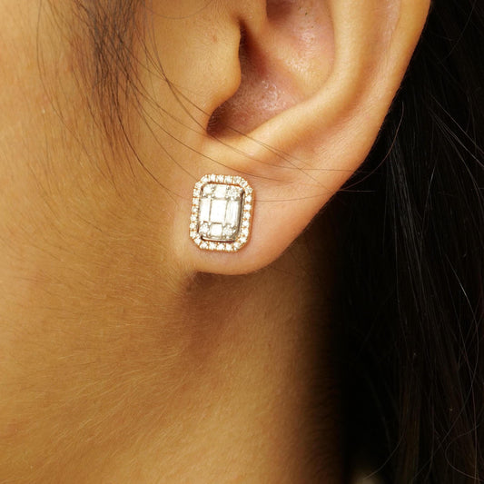 Diamond Halo Earrings