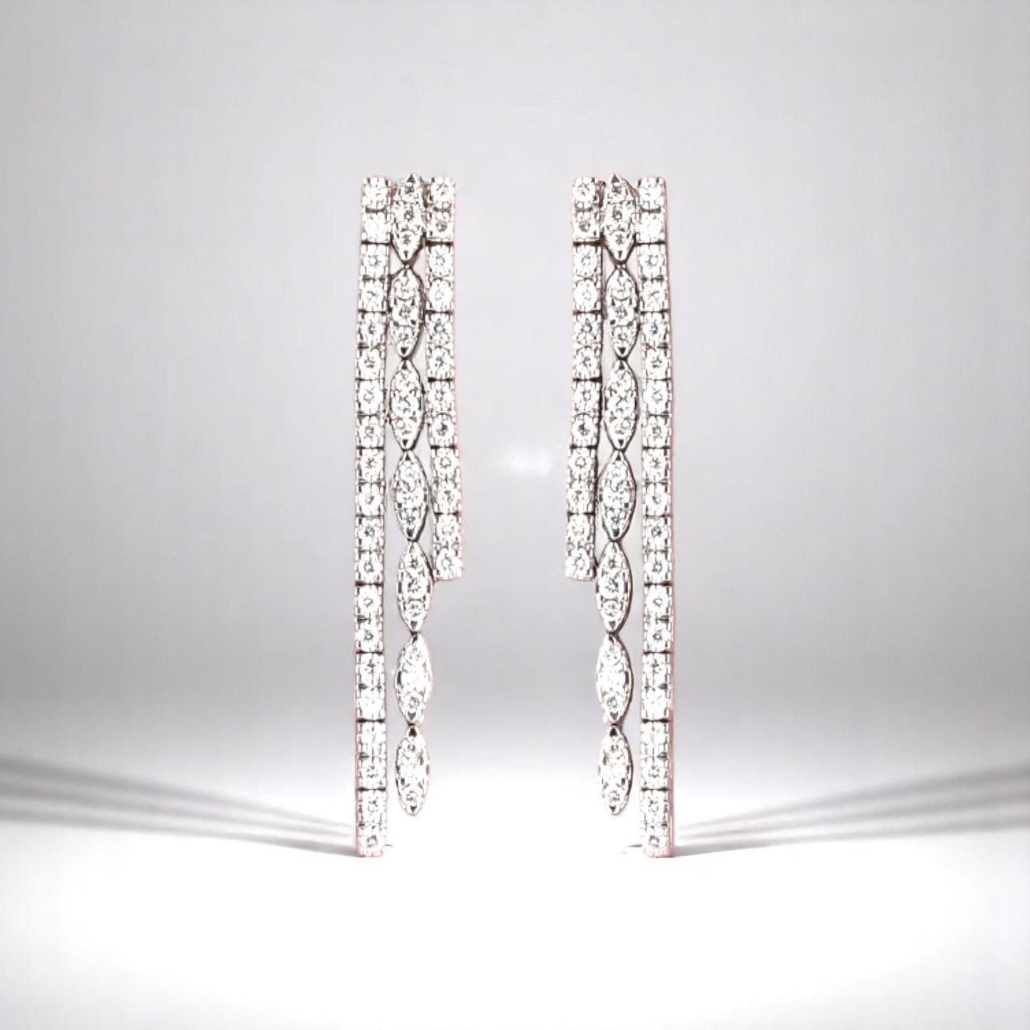 Waterfall Diamond Earrings In 14kt Solid Gold