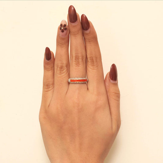 Colored Enamel Natural Diamond Ring