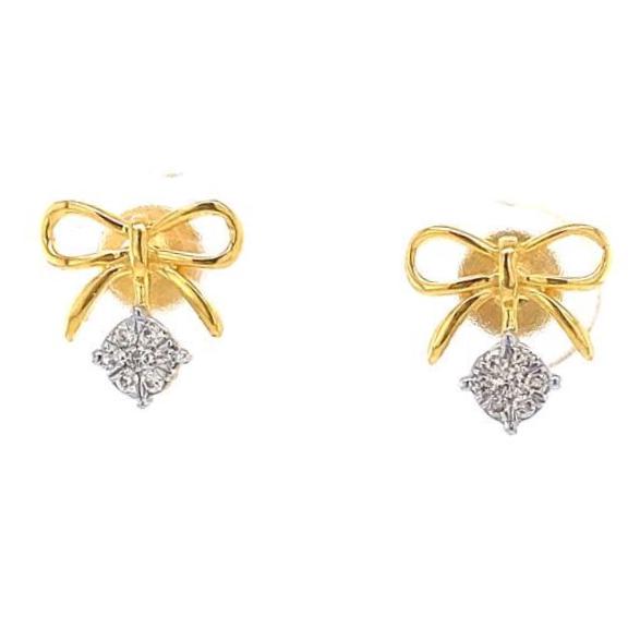 Kids Bow Diamond Stud Earrings