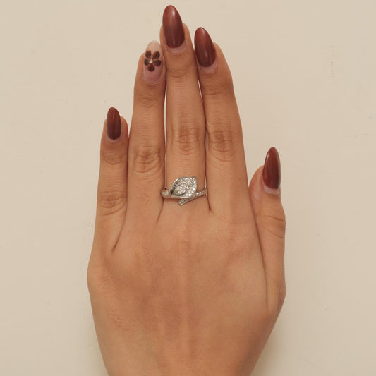 Leaf Natural Diamond Ring