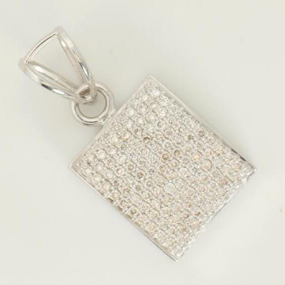 Square Pave Natural Diamond Pendant
