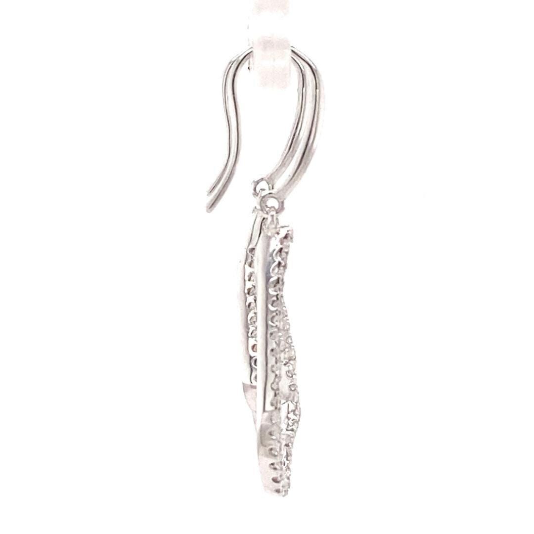Open Heart Natural Diamonds Dangle Earrings
