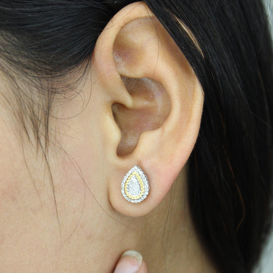 Pear Shaped Coiled Design Stud Earrings