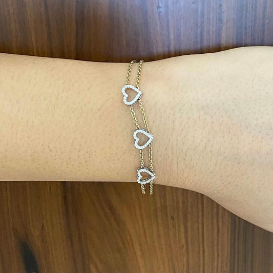 Heart Natural Diamond Stackable Bracelet