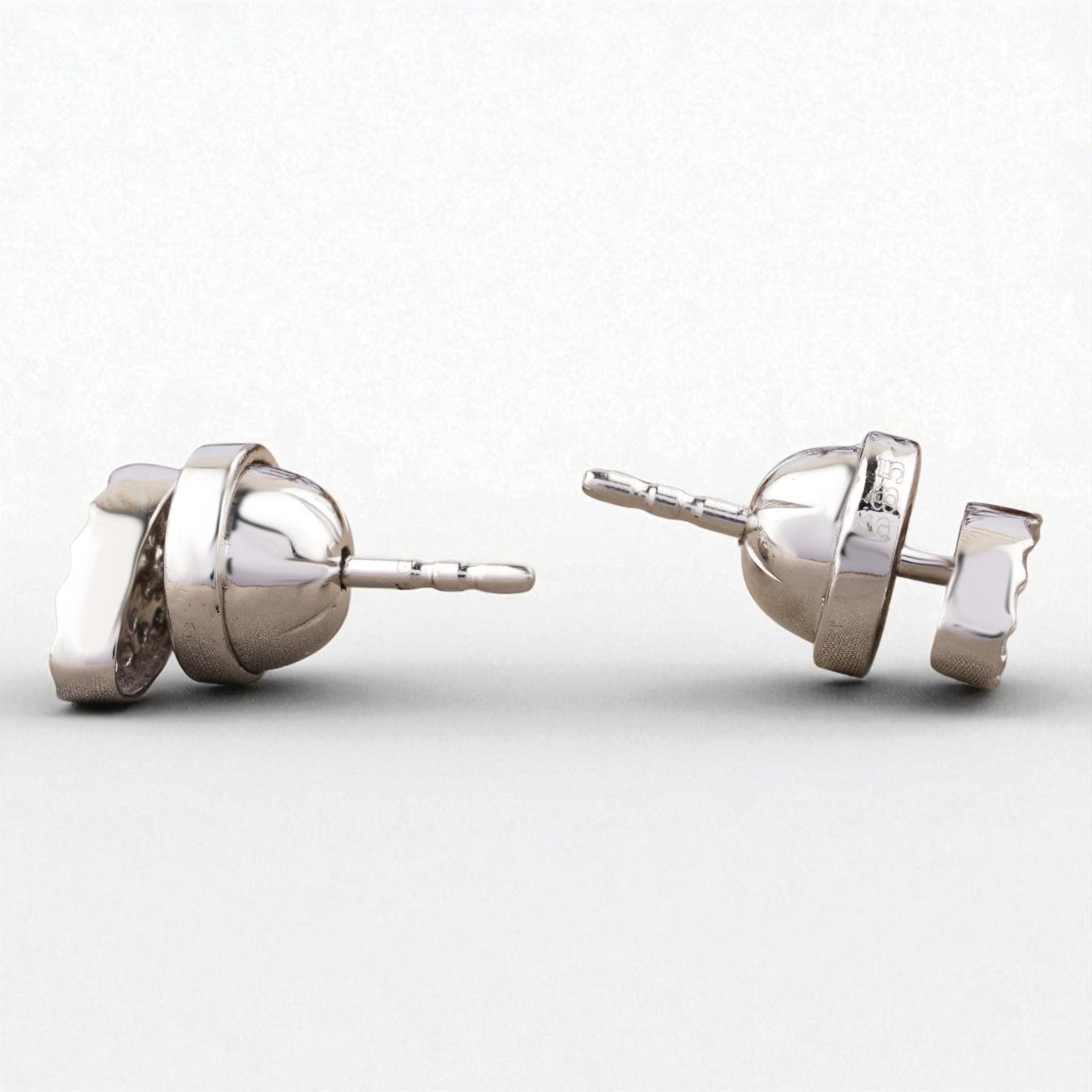 Diamond Oval Stud Earrings