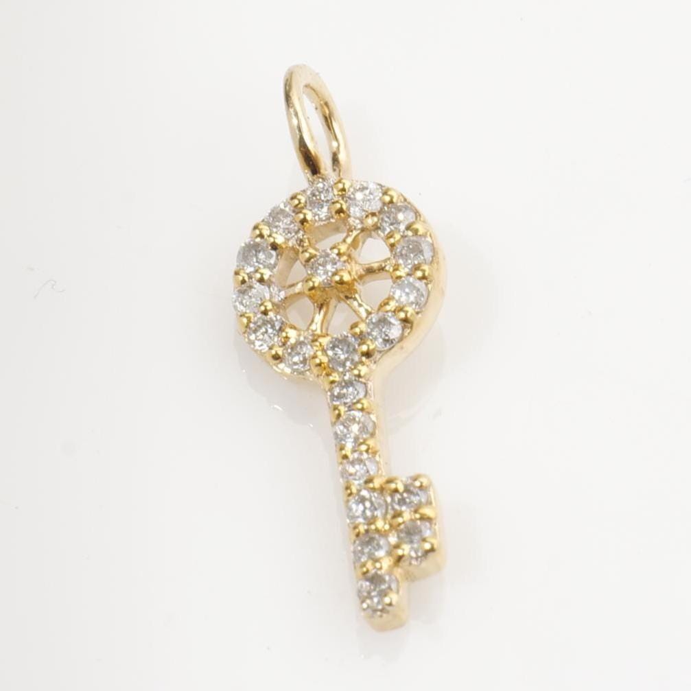 Key Natural Diamond Charm Pendant