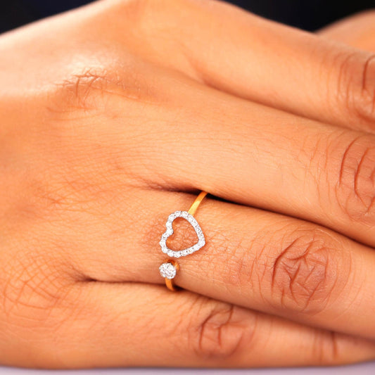 Open Heart Diamond Ring