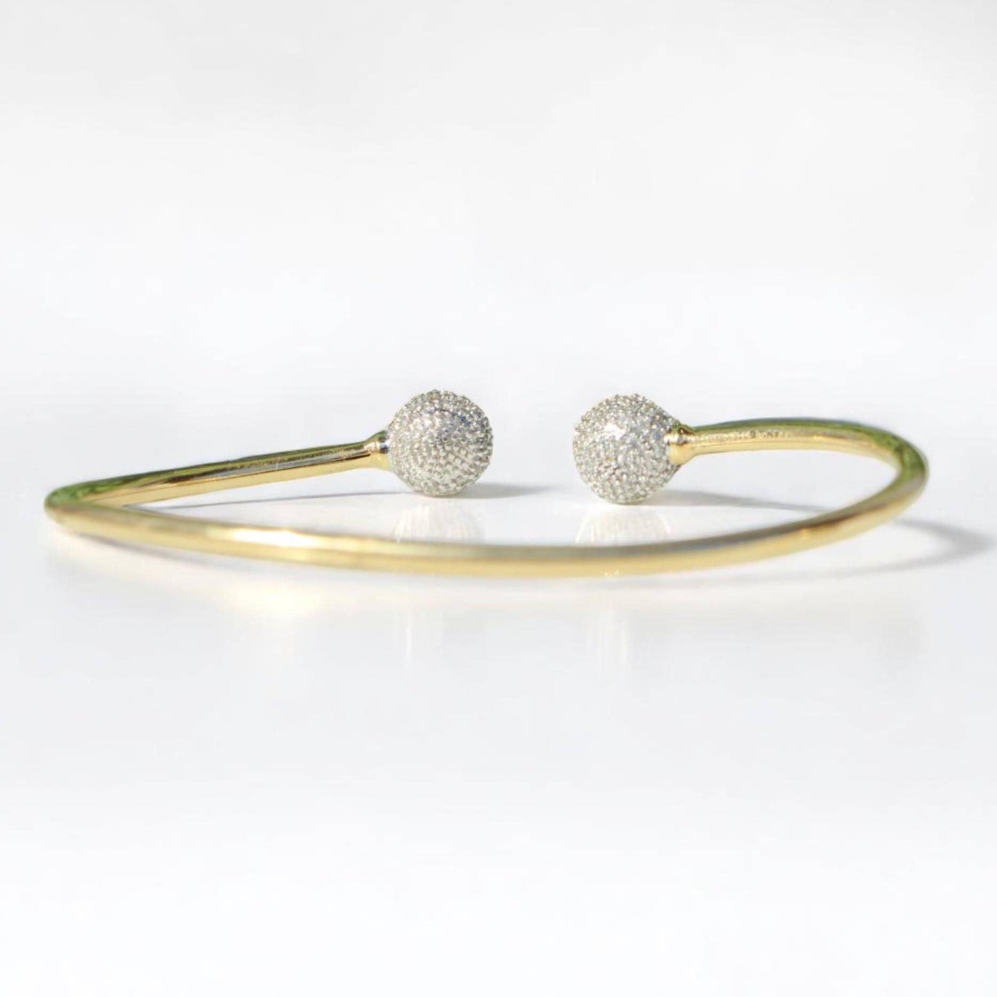 Orbs Natural Diamond Open Cuff Bracelet