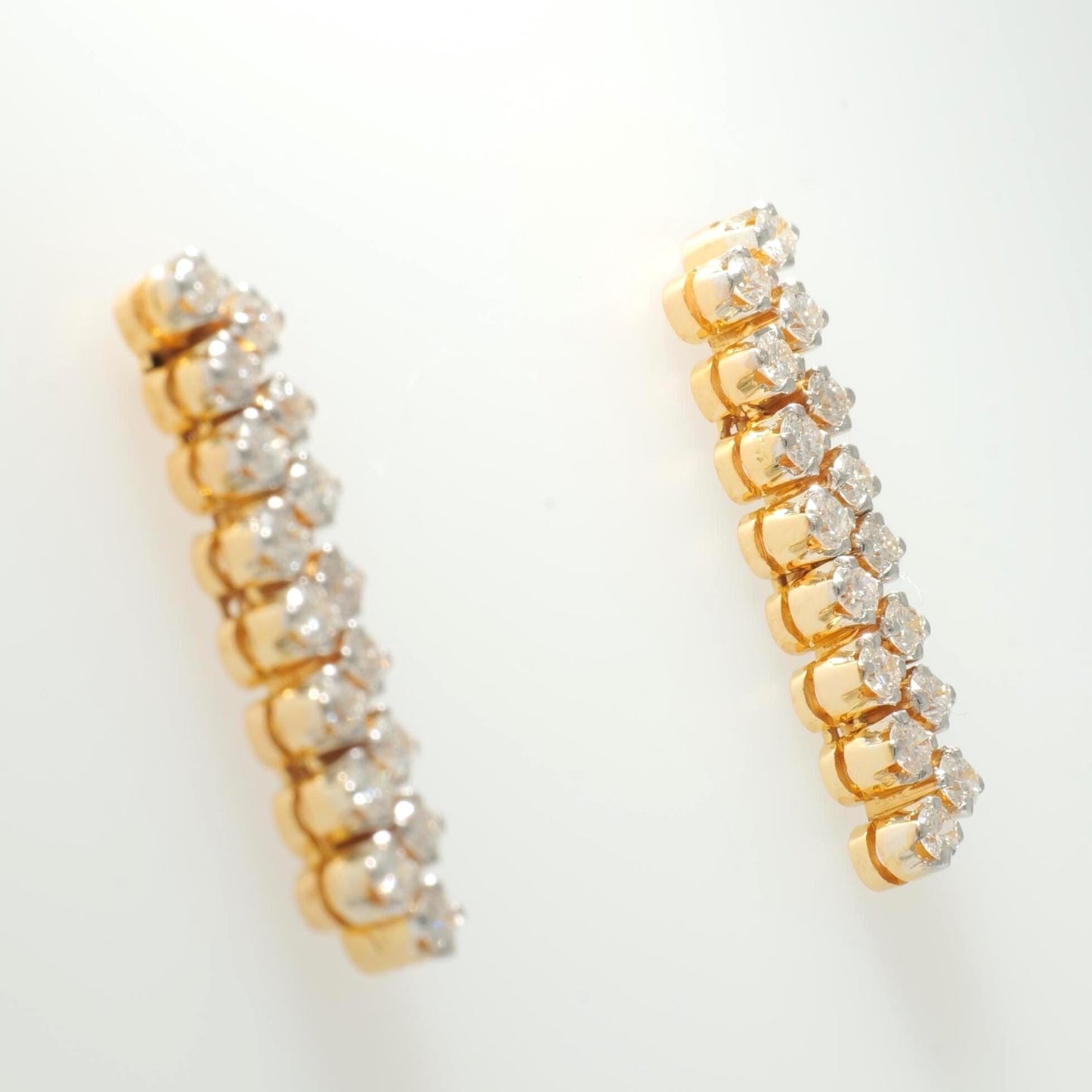 Bar Diamond Drop Stud Earrings