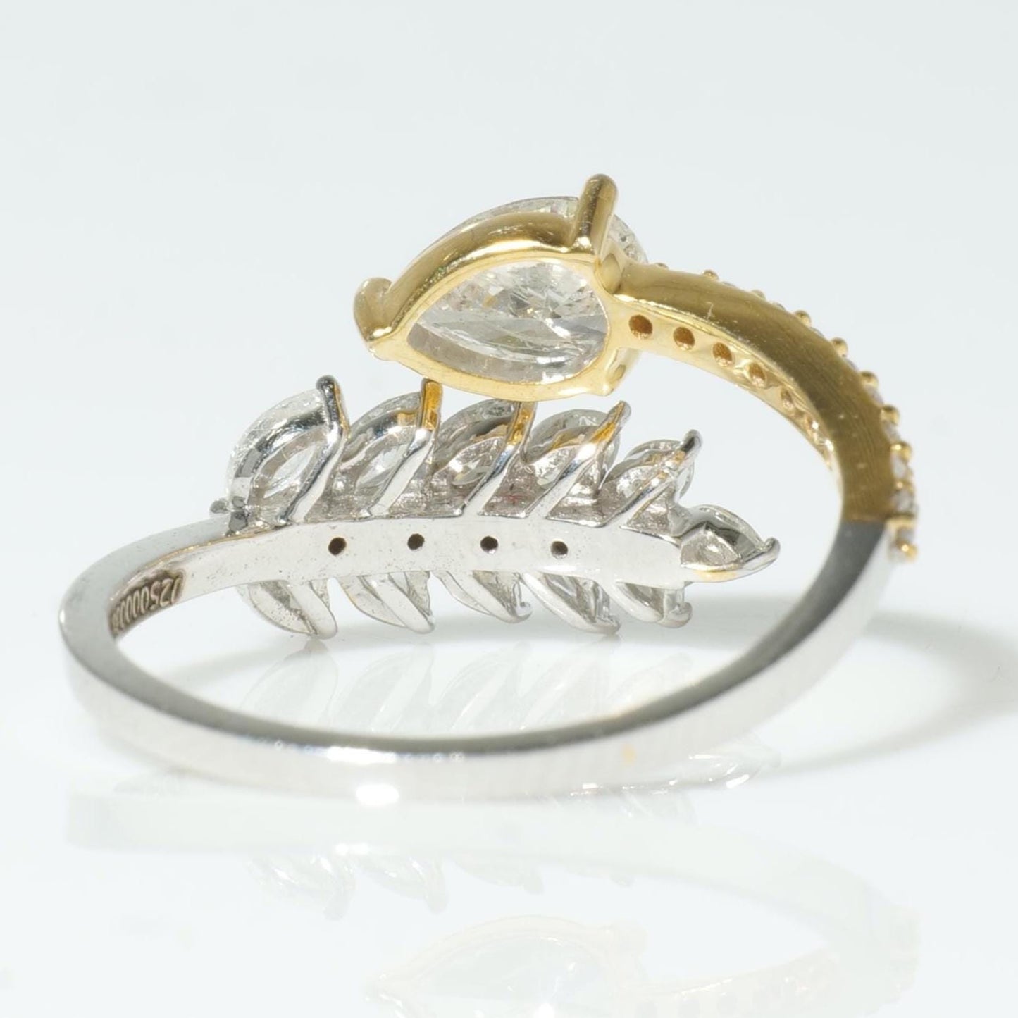Pear Leaf Diamond Ring