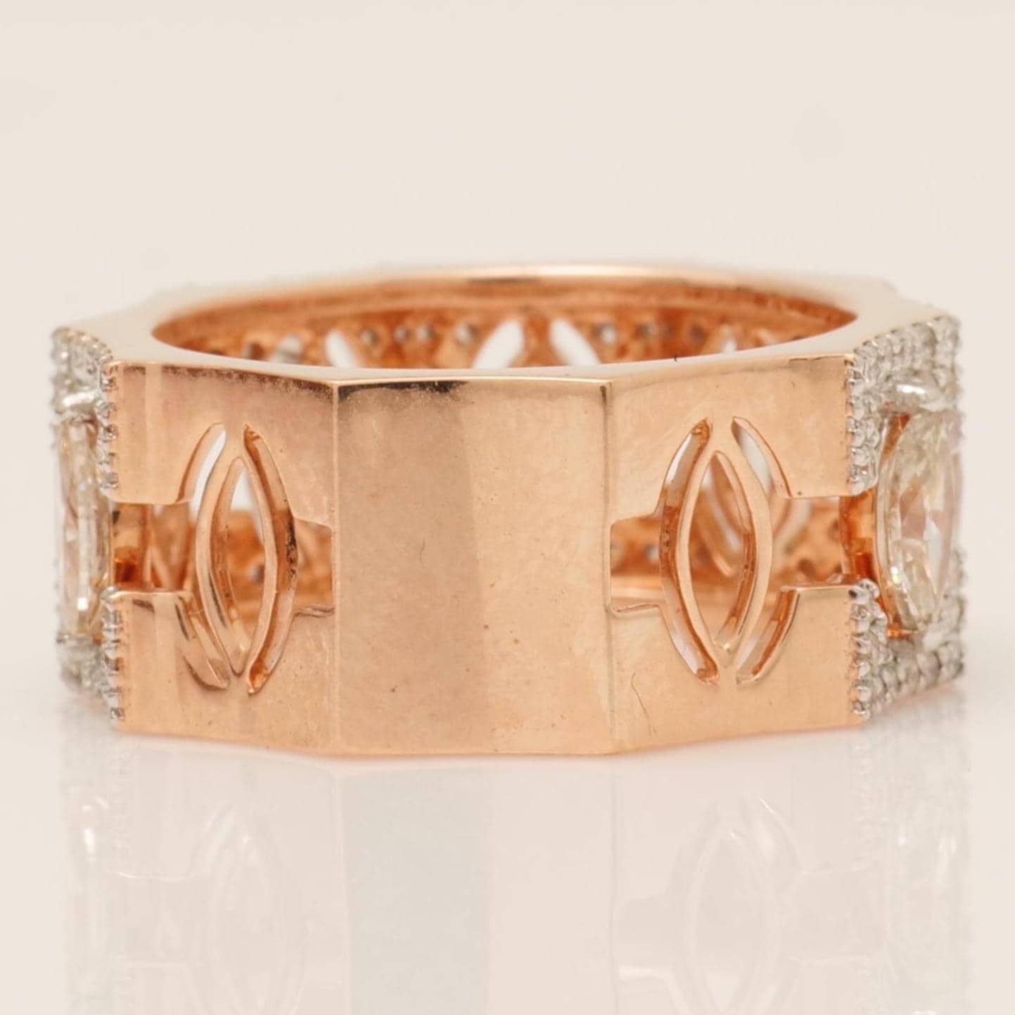 Marquise Diamond Broad Band Ring