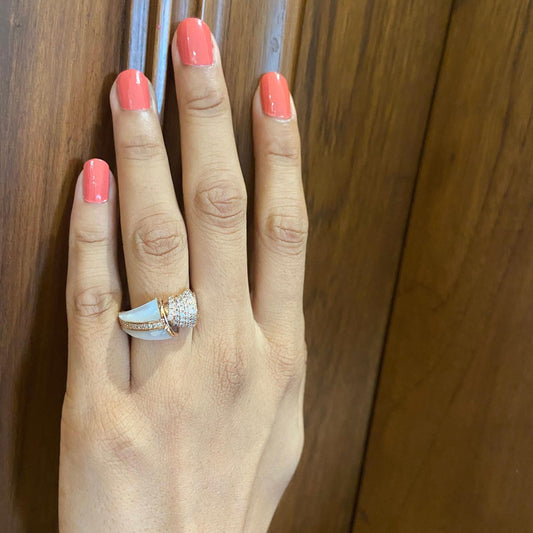 Mother of Pearl Diamond Ring