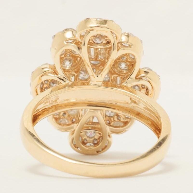 Flower Cluster Natural Diamond Ring