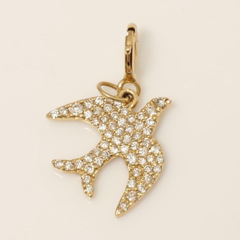 Bird Natural Diamond Cluster Minimalistic Charm