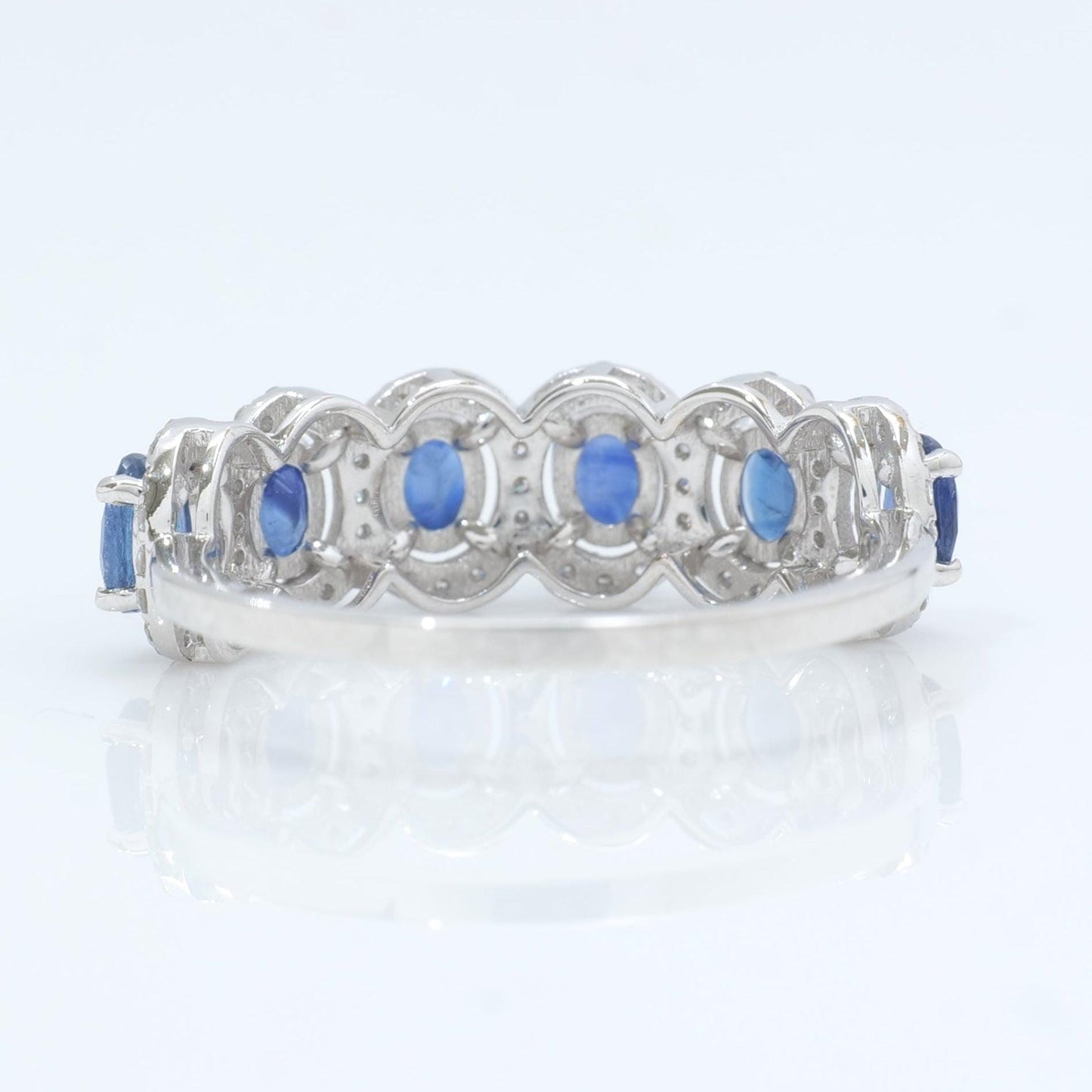 Blue Sapphire Diamond Eternity Band Ring
