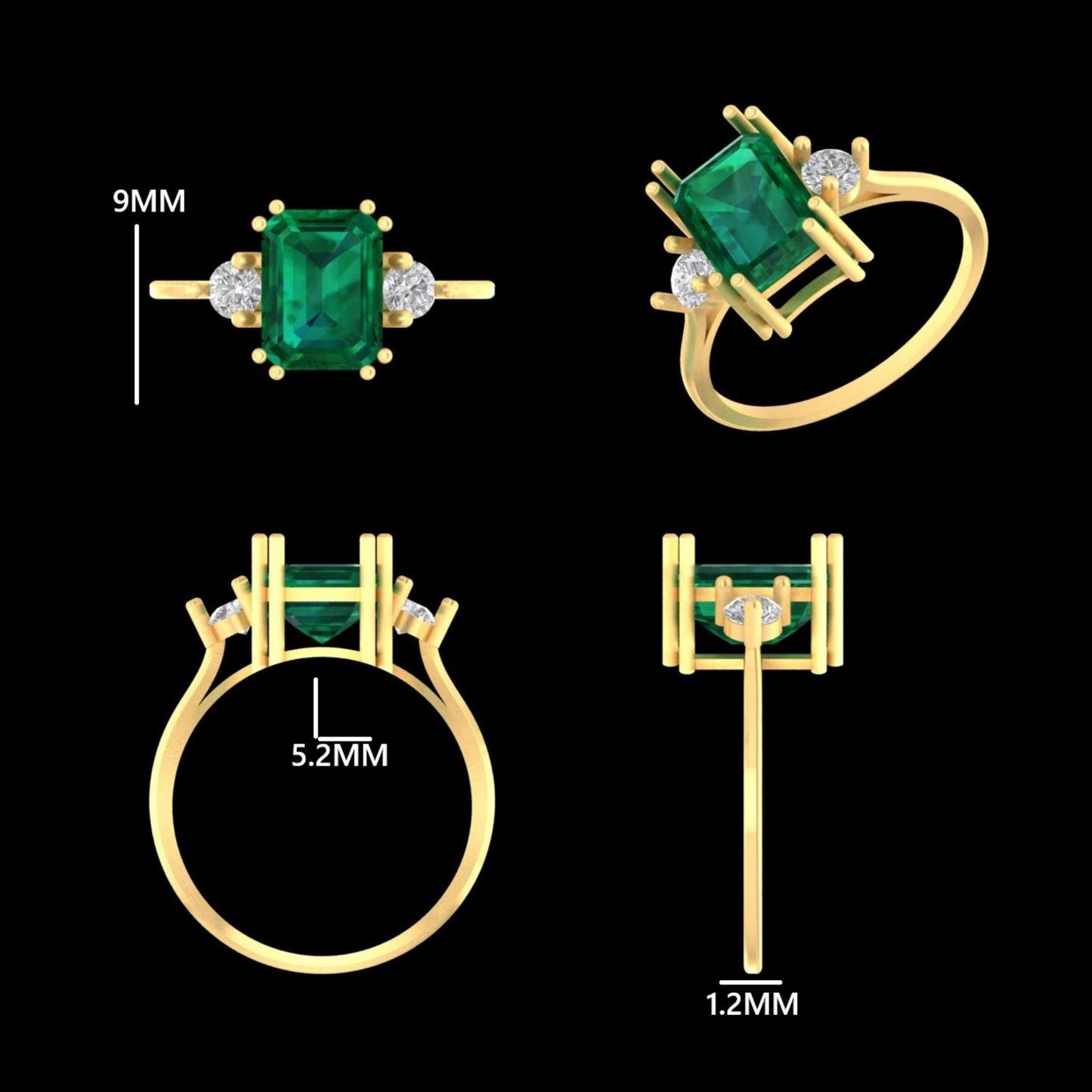 Natural Emerald & Diamond Ring