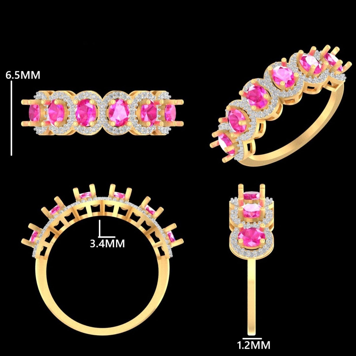 Pink Sapphire Diamond Eternity Ring