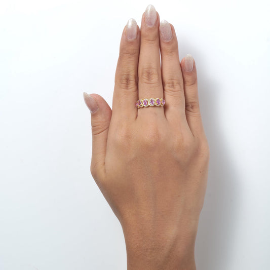 Pink Sapphire Diamond Eternity Ring