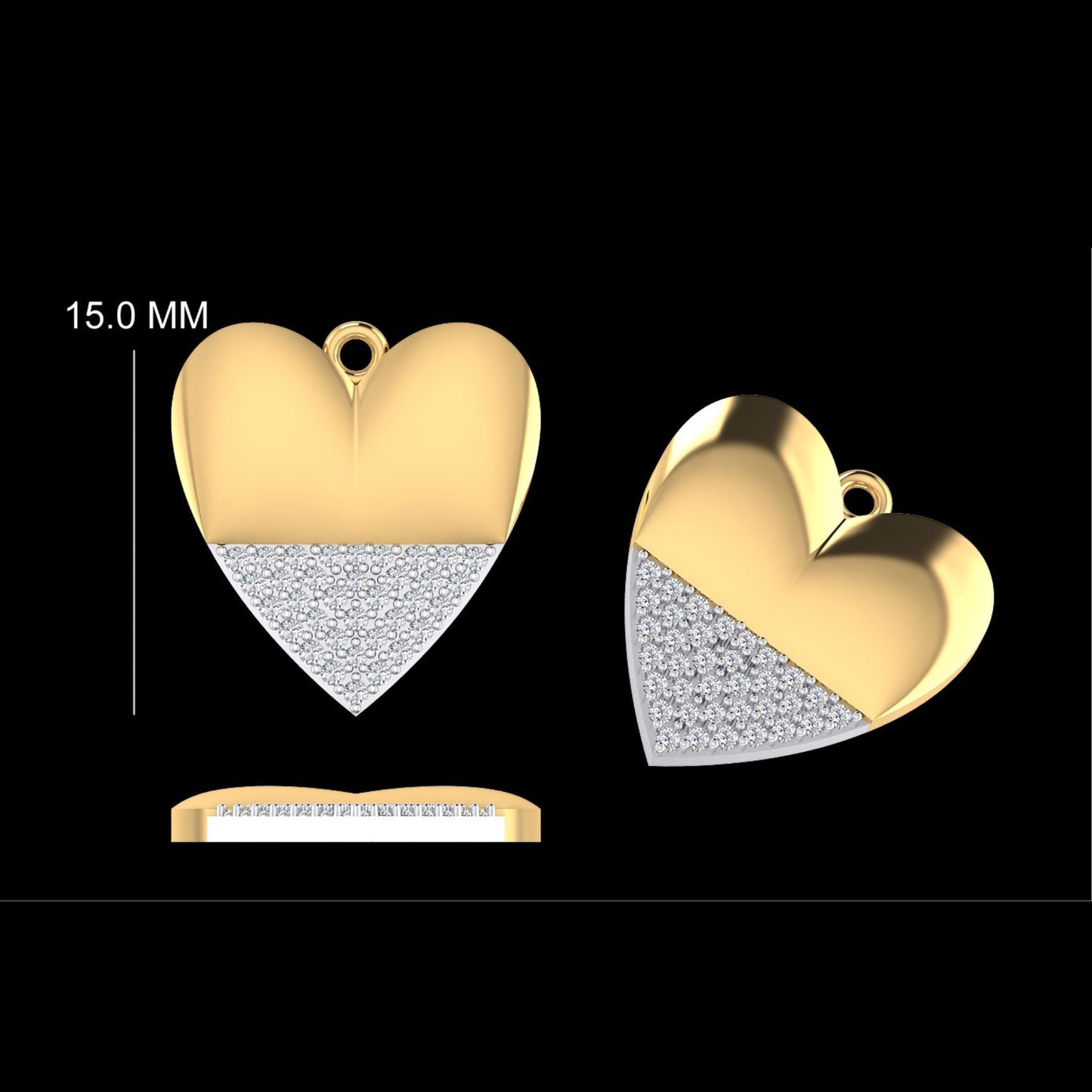 Heart Diamond Charm Pendant