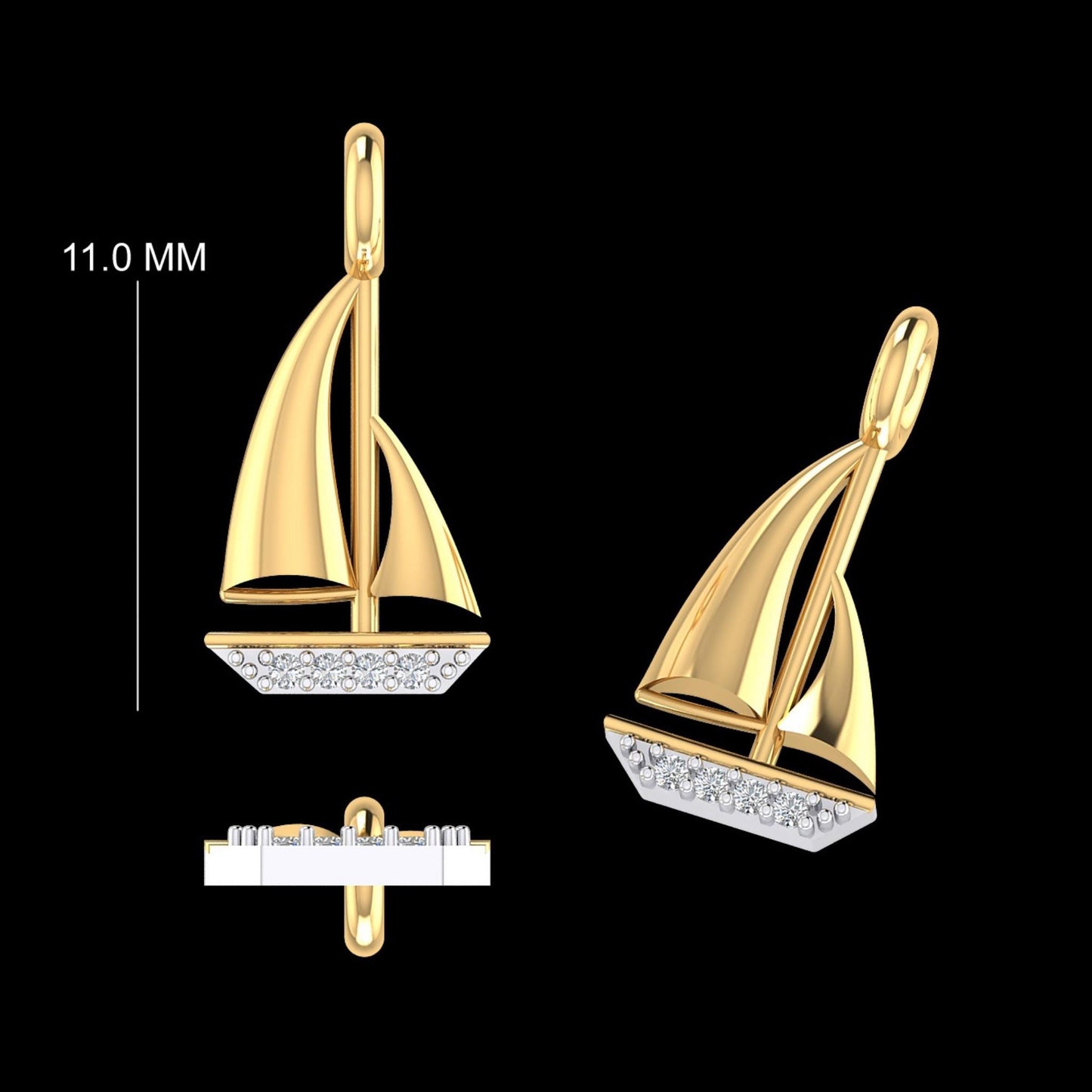 Sailboat Diamond Charm
