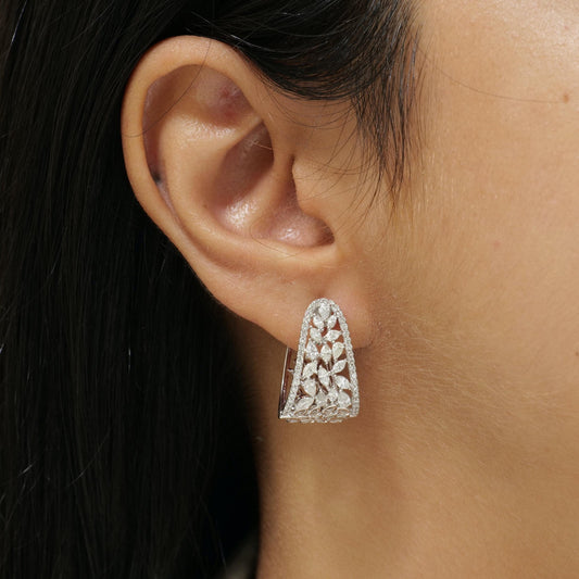 Floral Trapeze Diamond Earrings