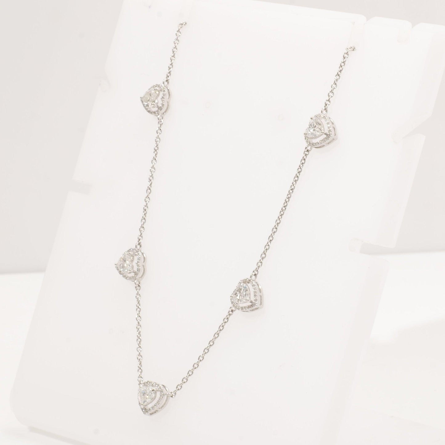 Heart Diamond Station Necklace