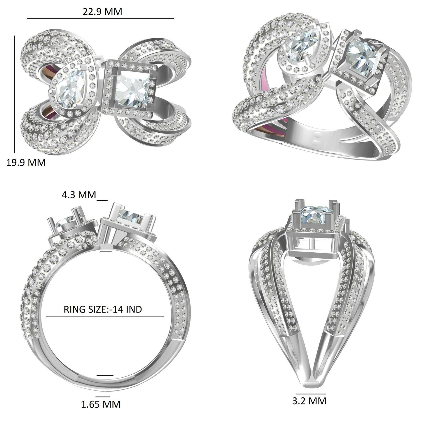 Dual Natural Diamond Ring