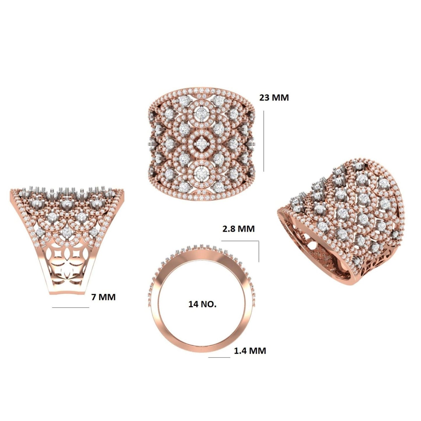 Filigree Natural Diamond Ring