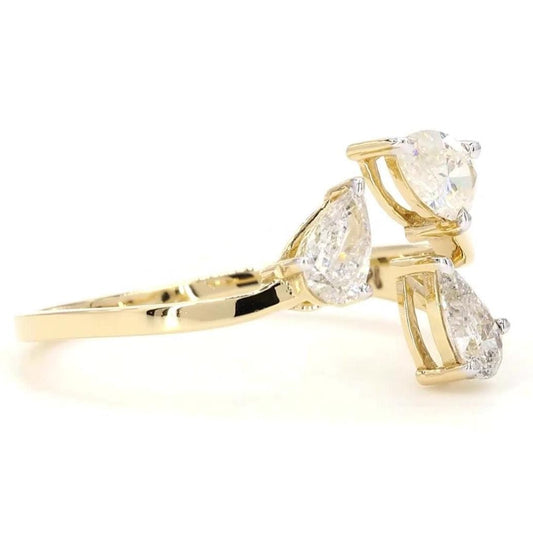 Three Stone Pear Diamond Ring