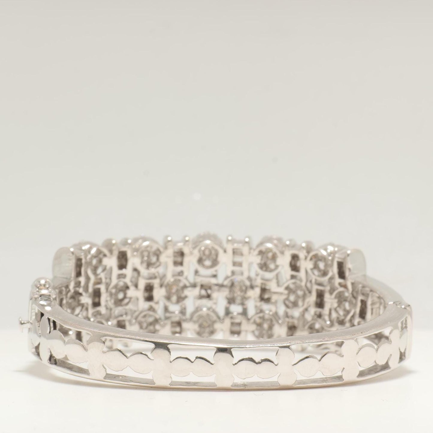 Triple Row Natural Diamond Wide Bracelet