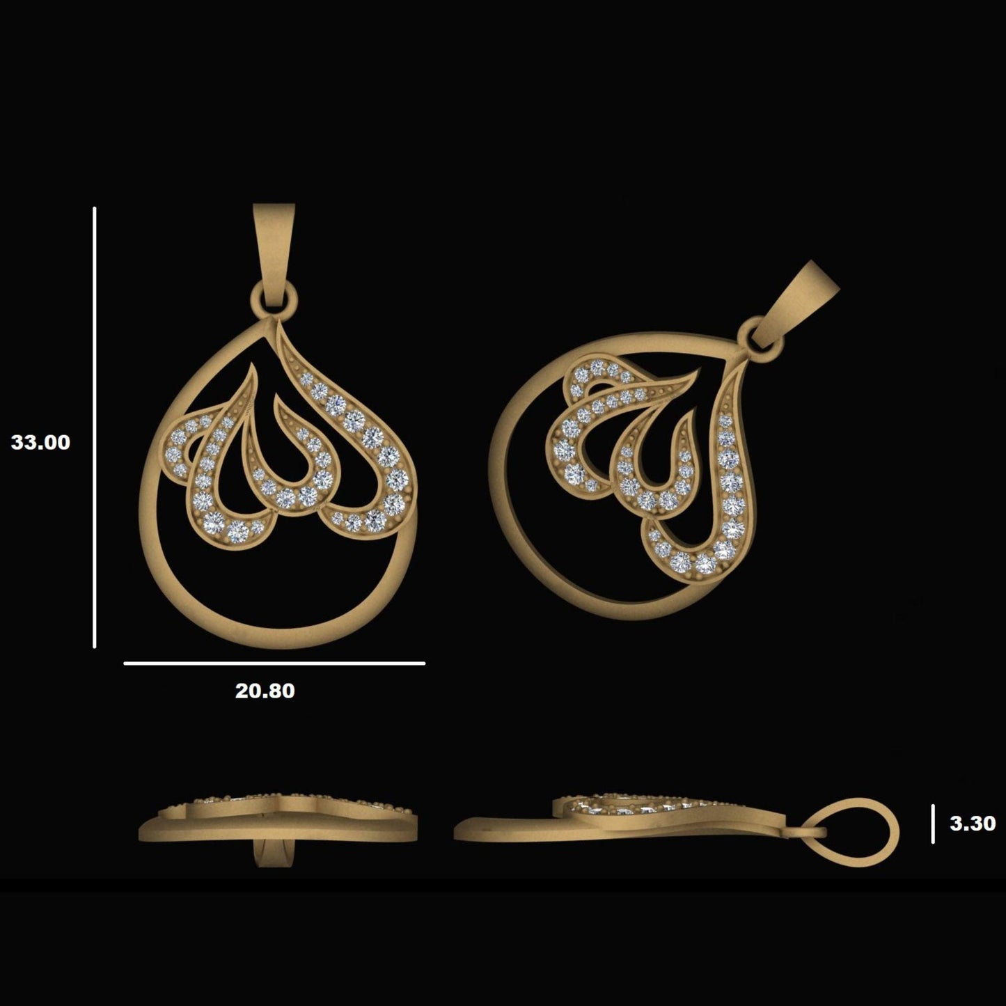 Allah Diamond Pendant