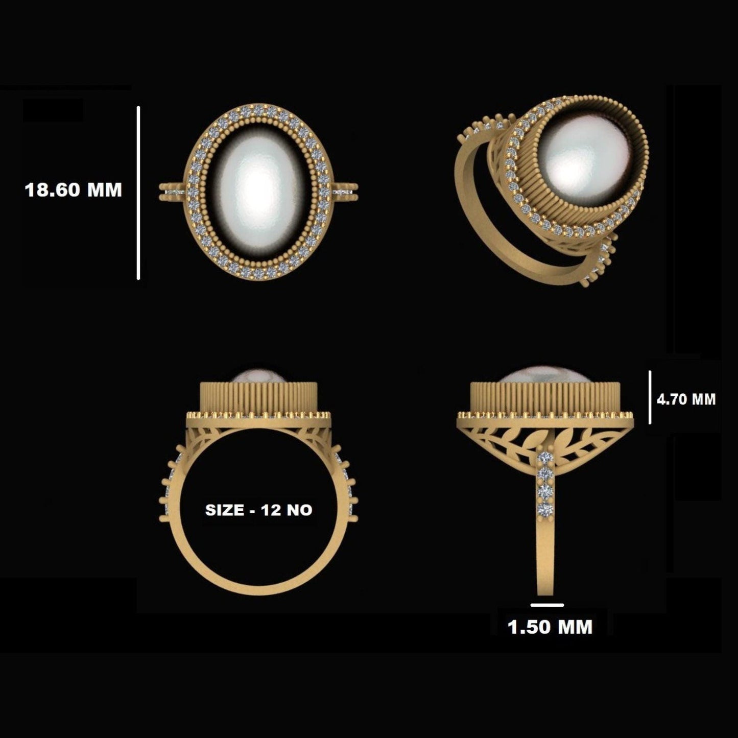 Natural Oval Opal Diamond Halo Ring