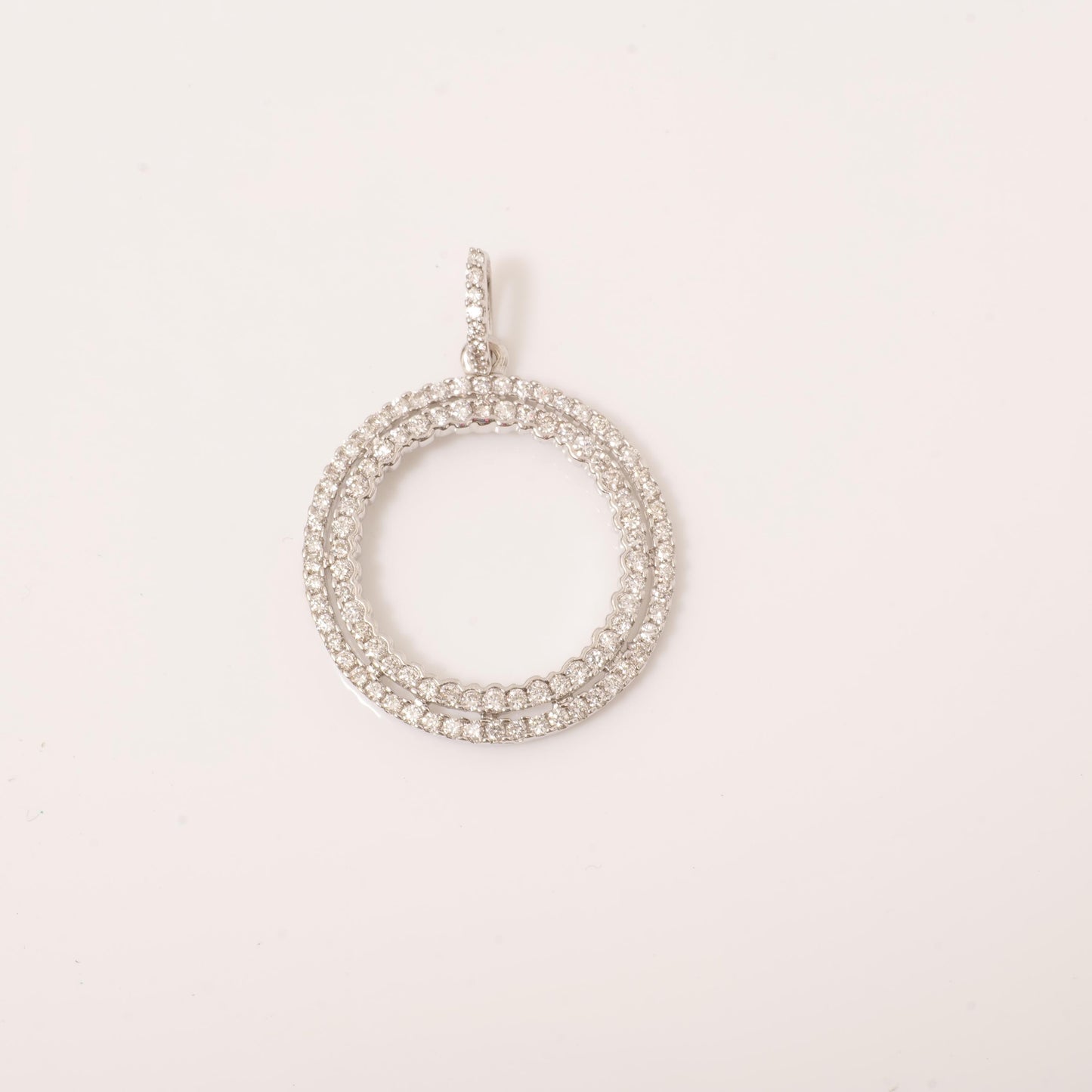 Circle Loop Halo Natural Diamond Pendant