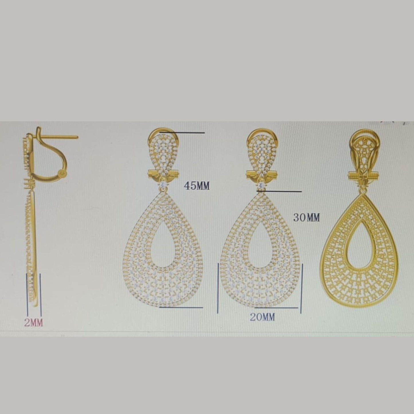 Teardrop Natural Diamond Dangle Earrings