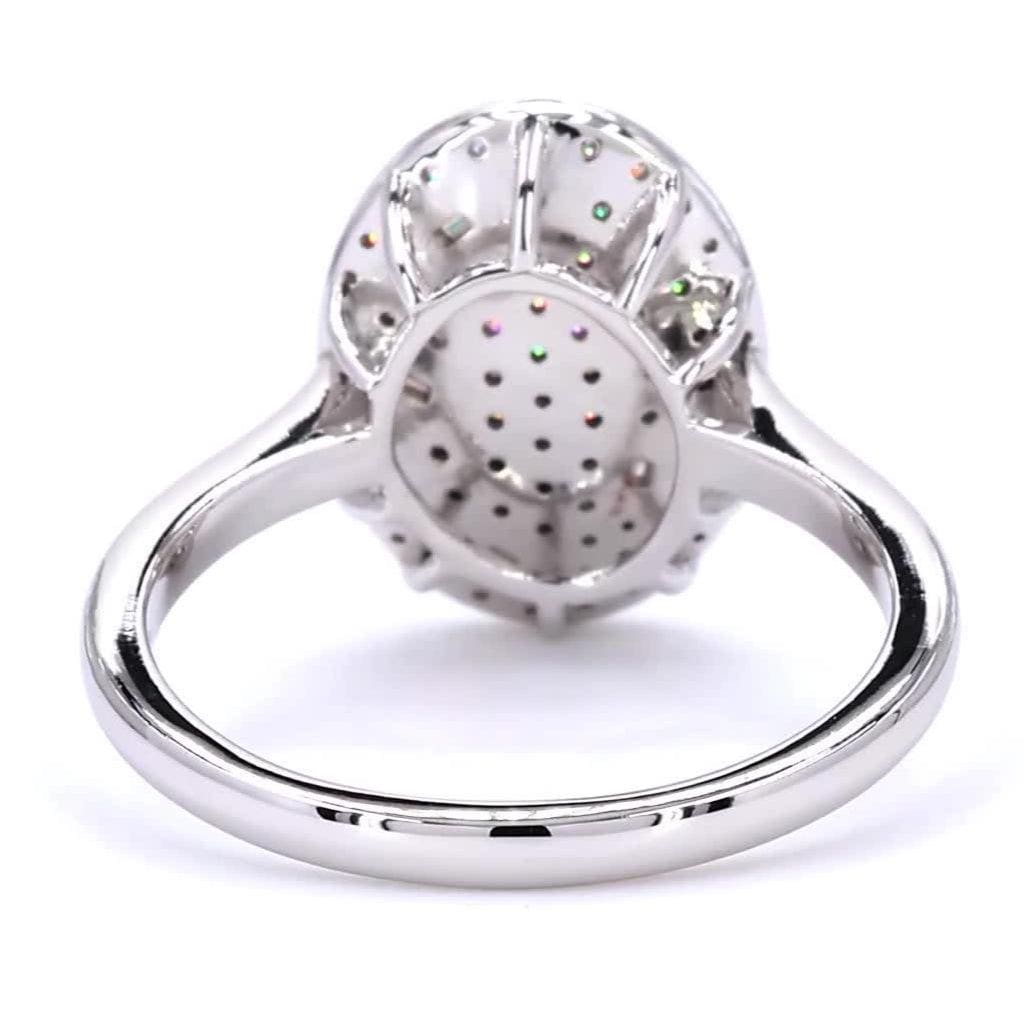 Oval Cluster Natural Diamond Ring