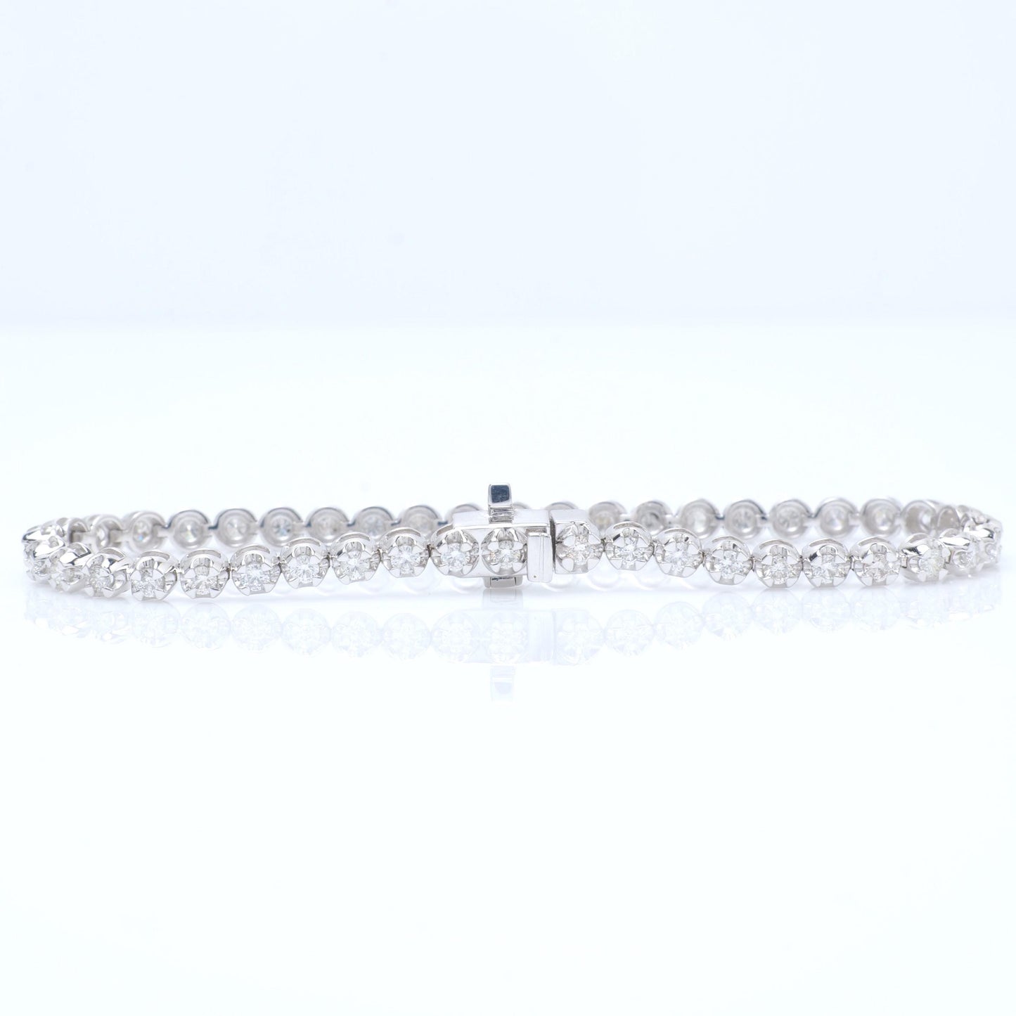Linear Natural Diamond Tennis Bracelet
