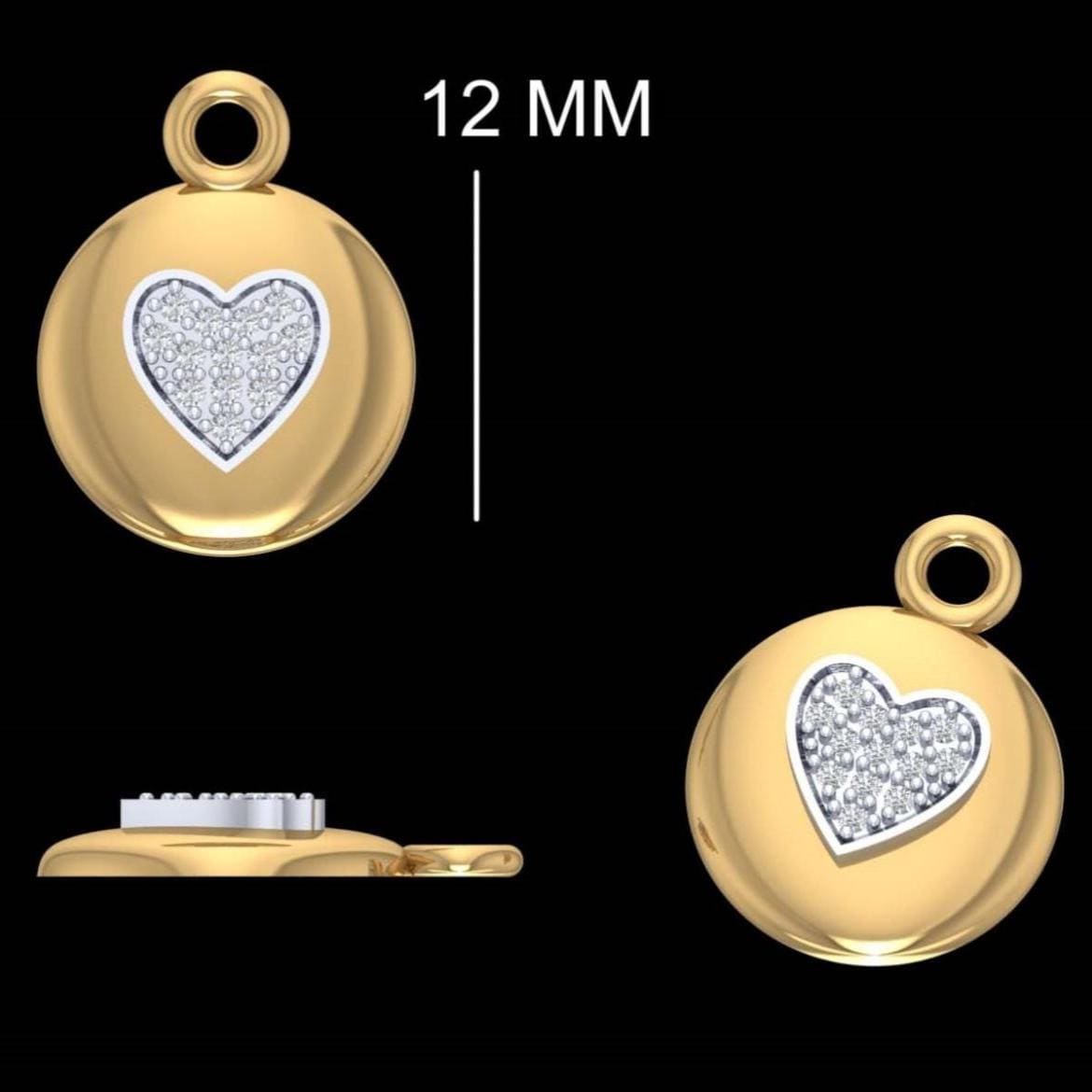 Heart Disc Natural Diamond Everyday Minimalist Charm
