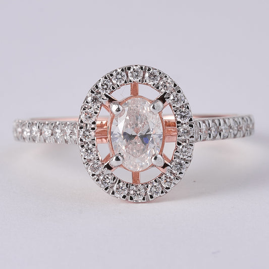 Halo Oval Diamond Engagement Ring