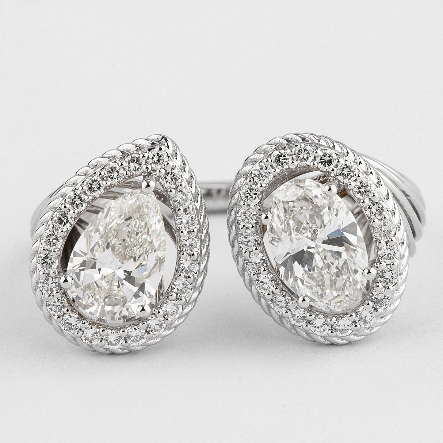 Pear and Oval Diamond Wrap Ring