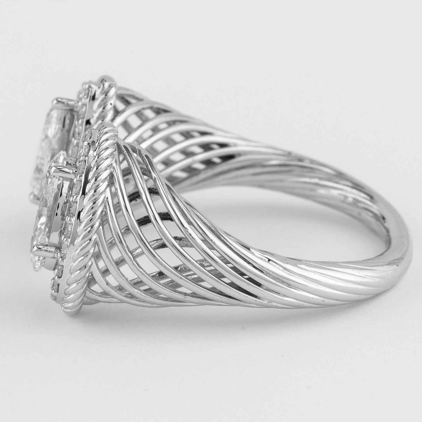Pear and Oval Diamond Wrap Ring