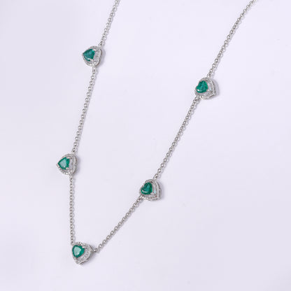 Emerald Heart Station Necklace