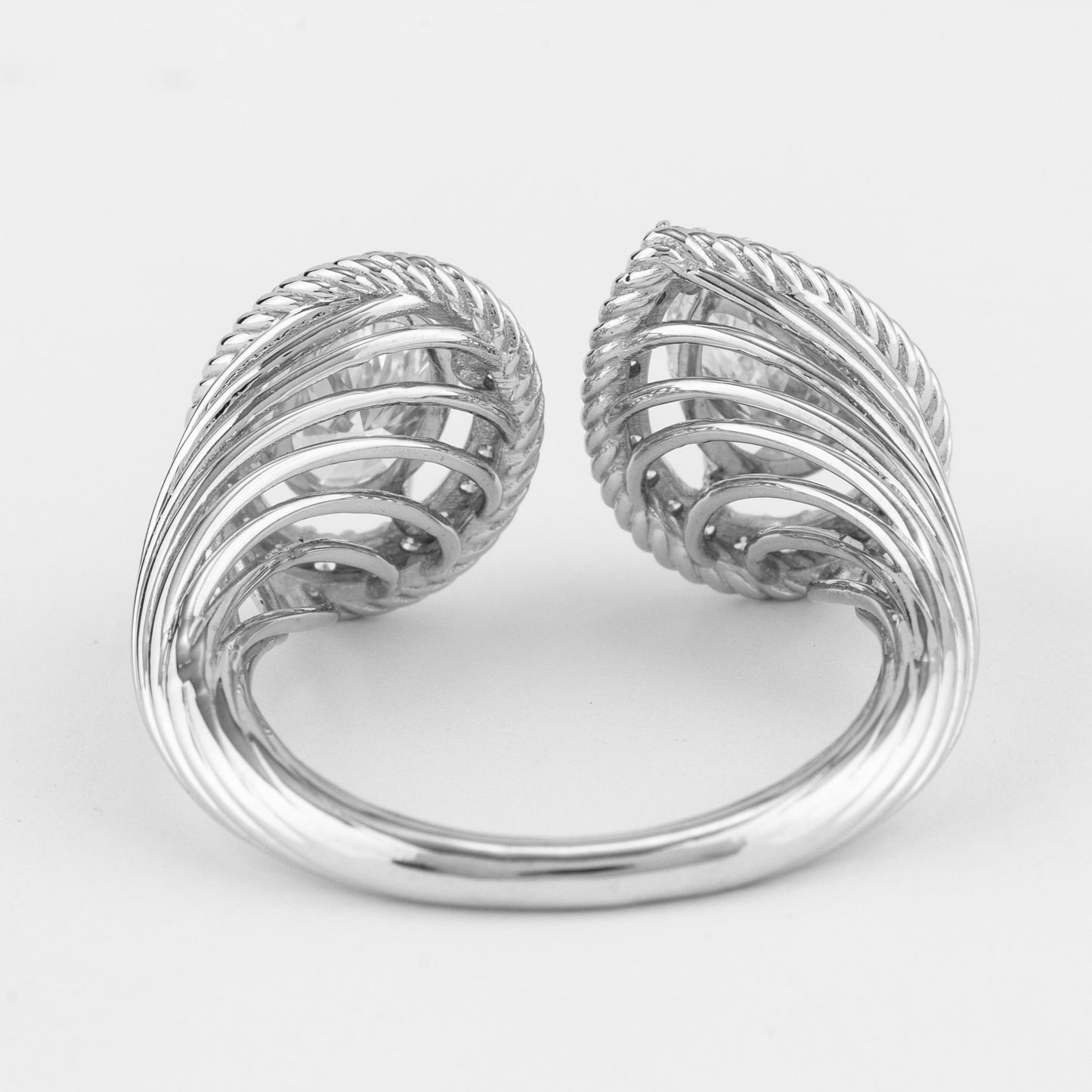 Pear and Oval Diamond Wrap Ring
