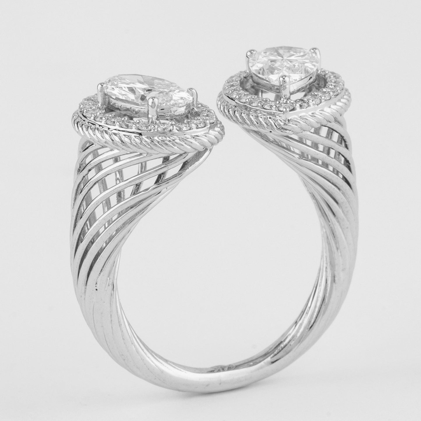 Pear and Oval Diamond Wrap Ring