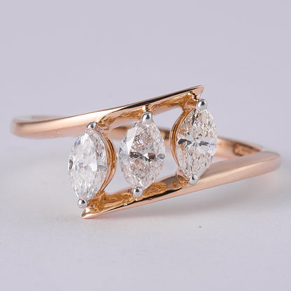 Marquise Three Stone Diamond Ring